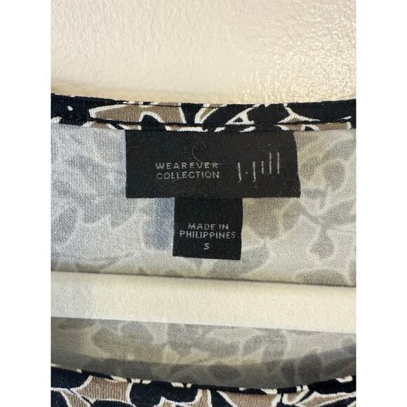 J. Jill Womens Wearever Tan/Black 3/4 Sleeve Stretch Cooling Shift Dress Small - Picture 3 of 7